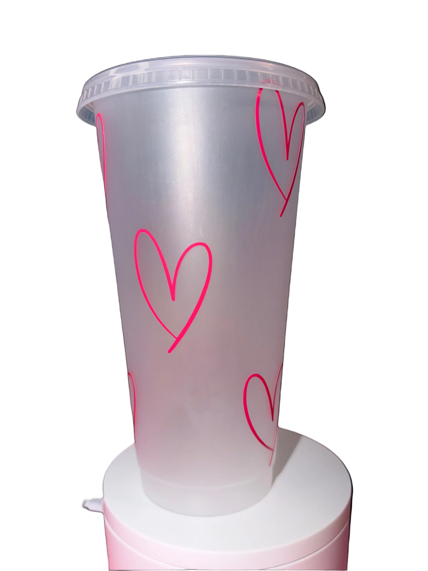 Dark Pink Plastic Classic Heart Cup