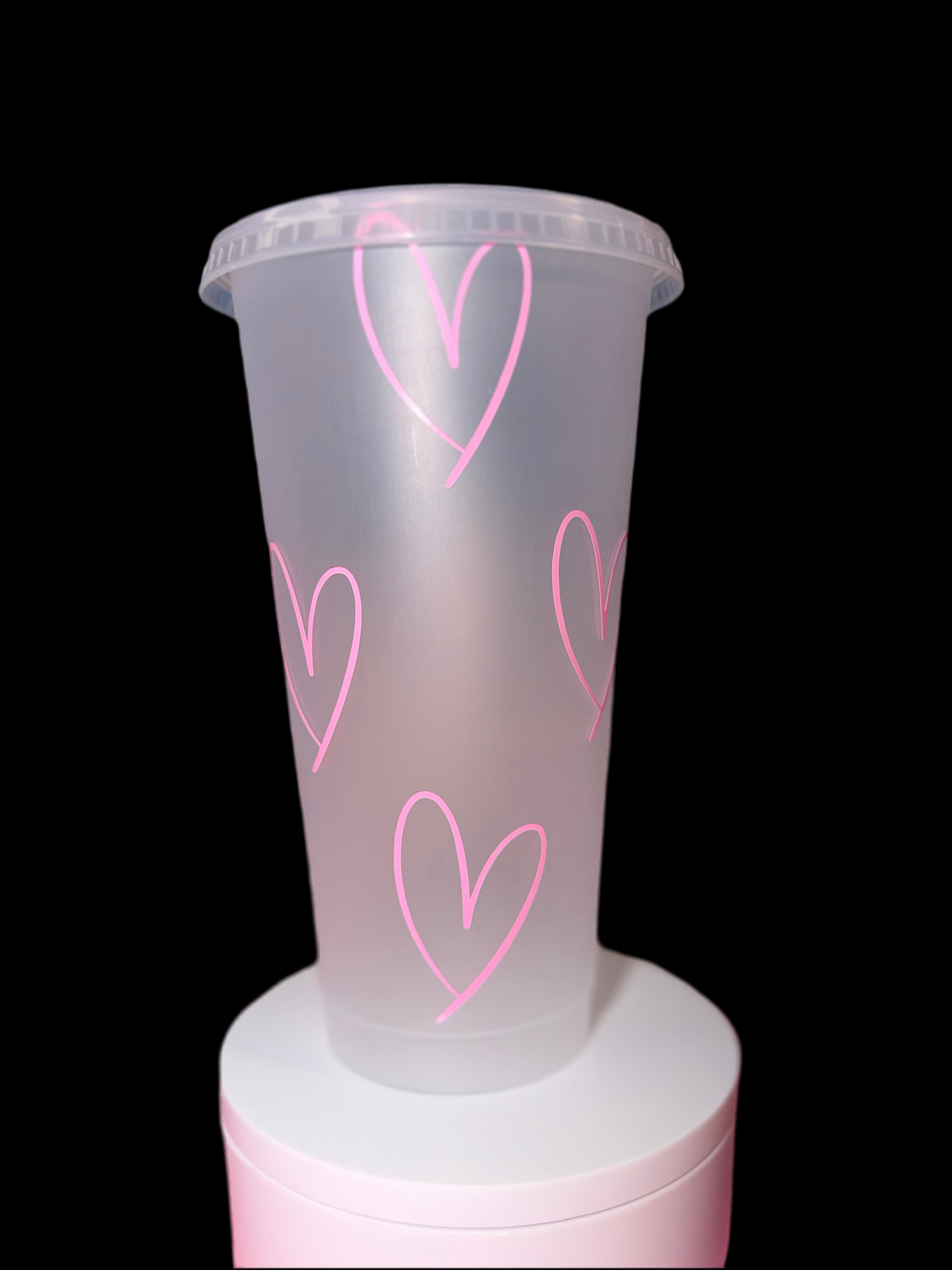 Light Pink Plastic Classic Heart Cup