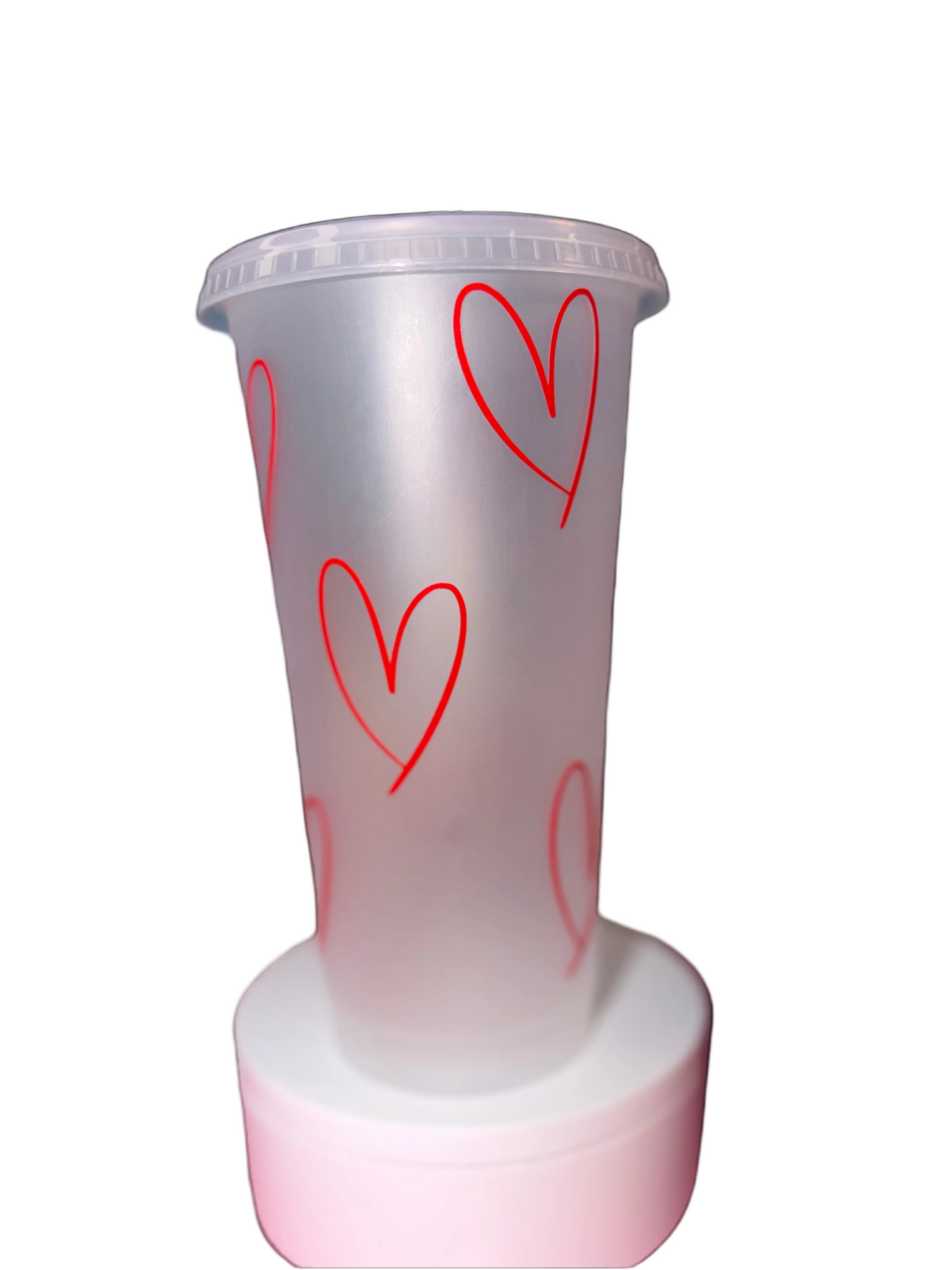 Red Plastic Classic Heart Cup