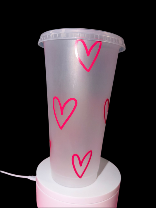Dark Pink Plastic Bulky Heart Cup