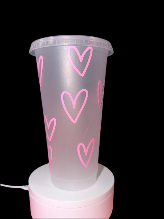 Light Pink Plastic Bulky Heart Cup
